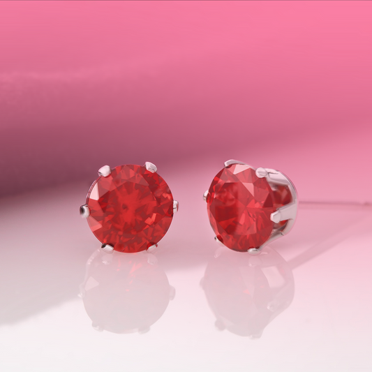 Red Cubic Zirconia Earrings