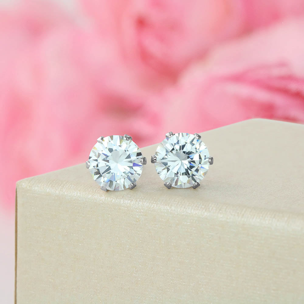 White Gold Zirconia Earrings