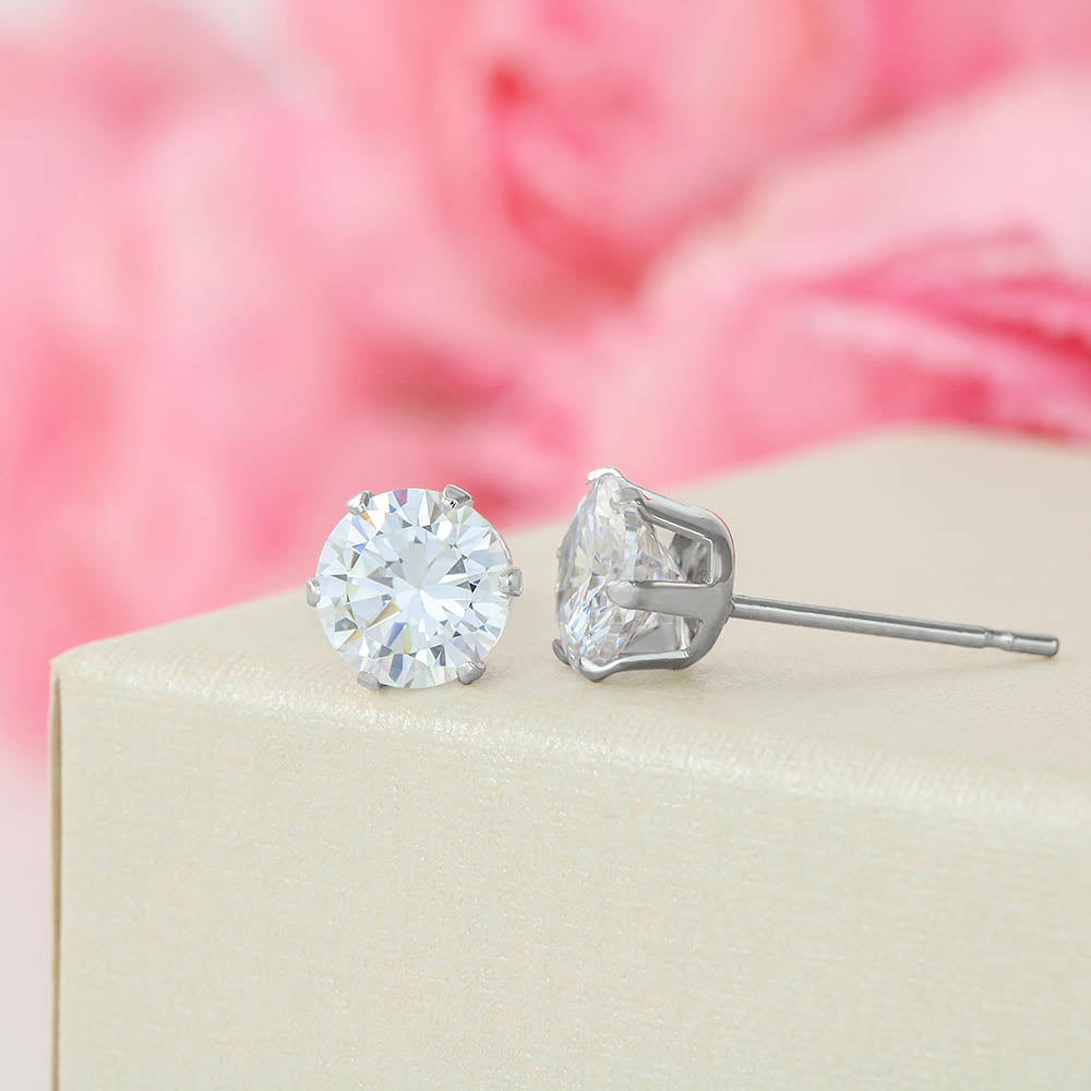 White Gold Zirconia Earrings