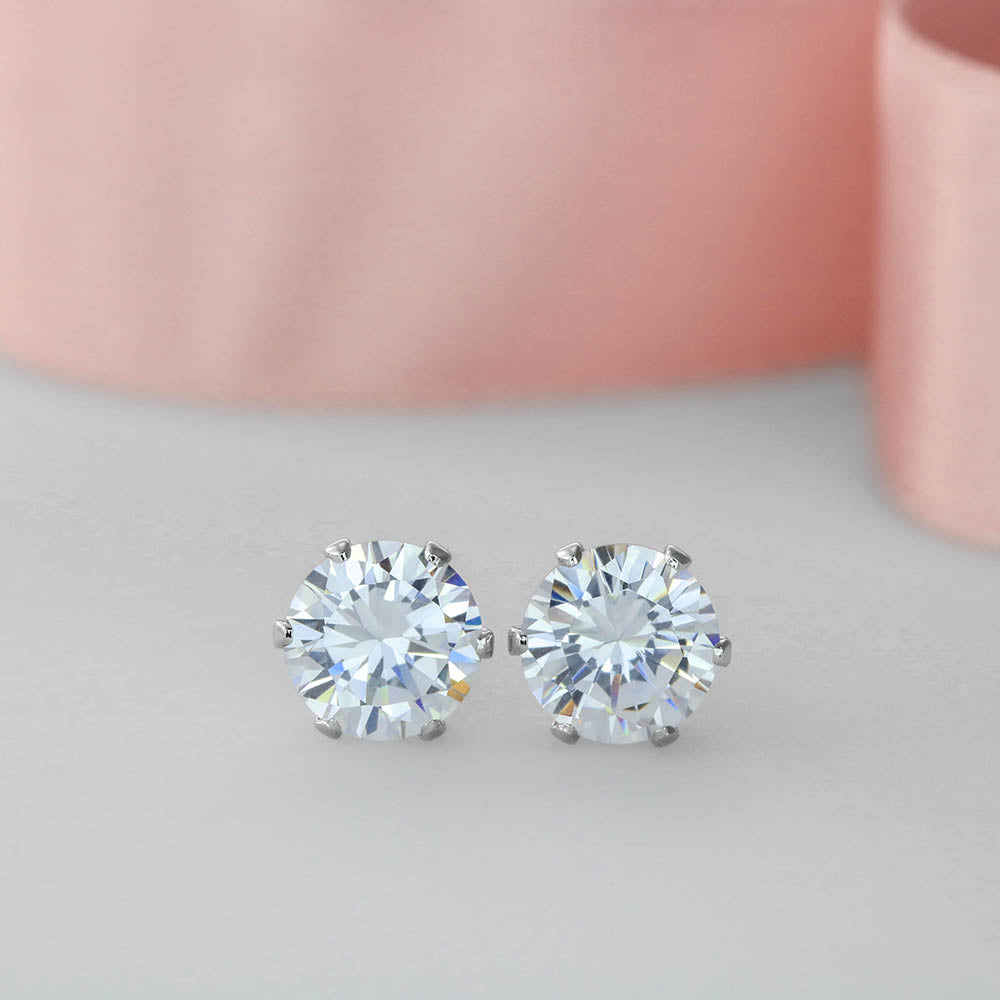 White Gold Zirconia Earrings