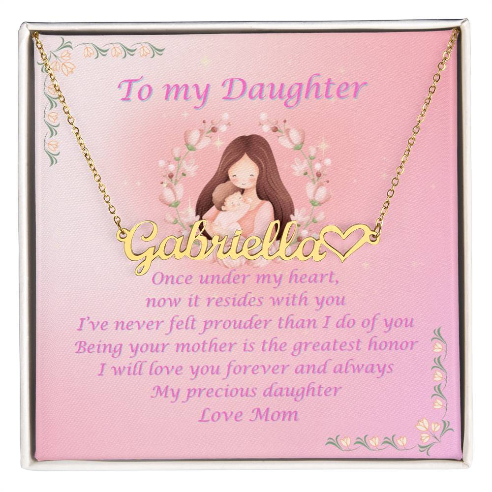 To My Daughter (Love Mom) Custom Heart ♥ Necklace